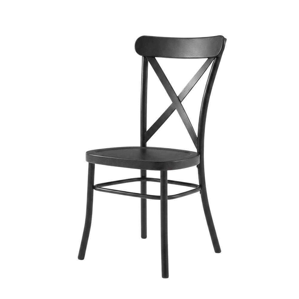 Metal Dining Chair Set in Sleek Finish with Comfortable Back Support. Picture 4