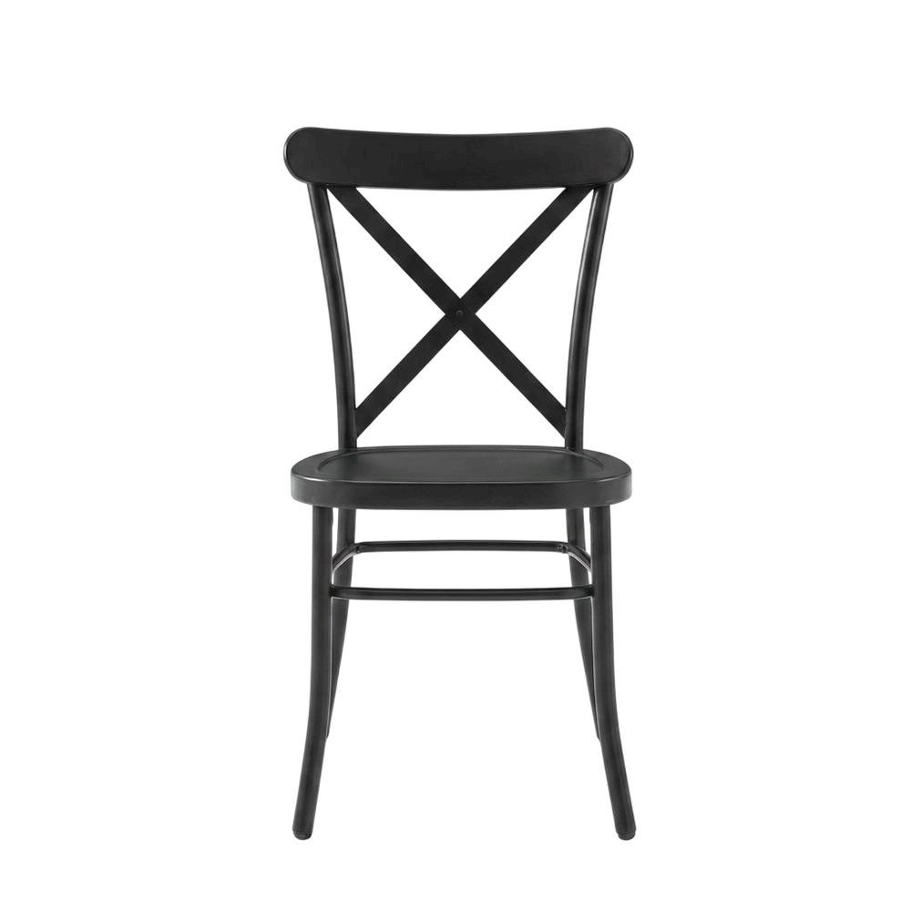 Metal Dining Chair Set in Sleek Finish with Comfortable Back Support. Picture 5