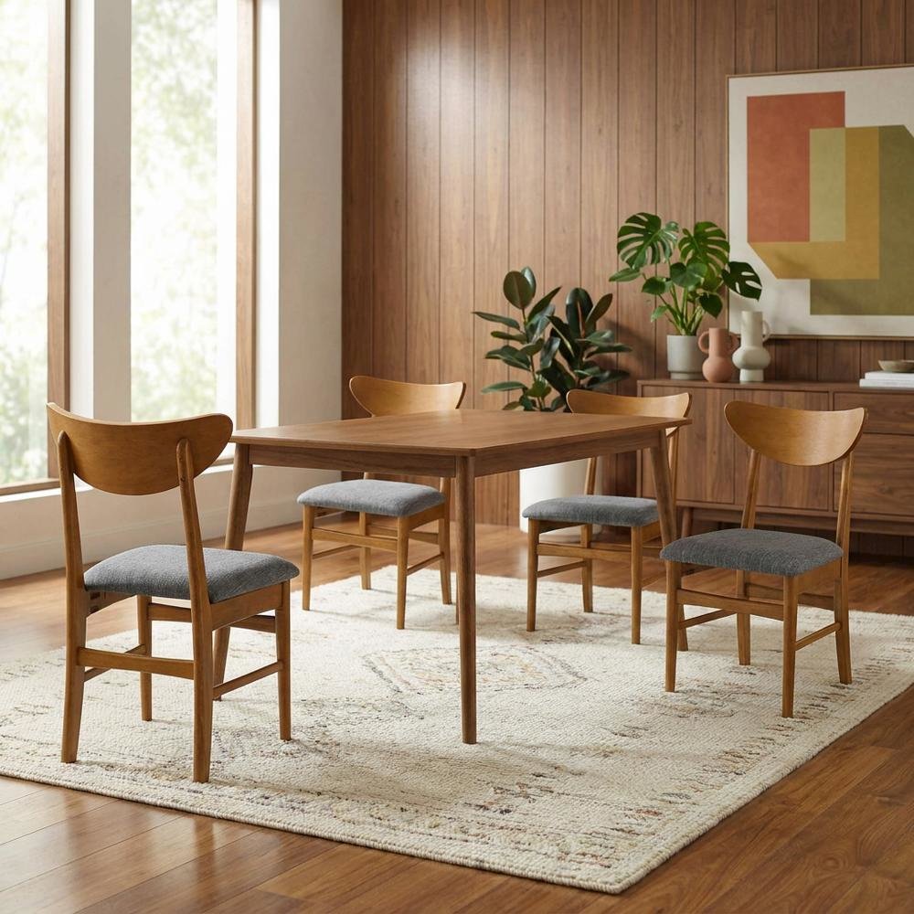 Wood Dining Chairs Set with Cushioned Seats and Sturdy Frame, 4-Piece. Picture 2