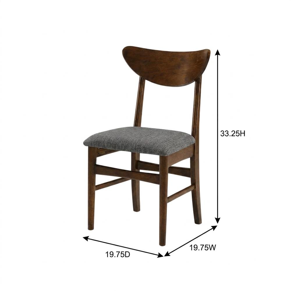 Wood Dining Chair Set with Comfortable Backrest and Sturdy Frame. Picture 8