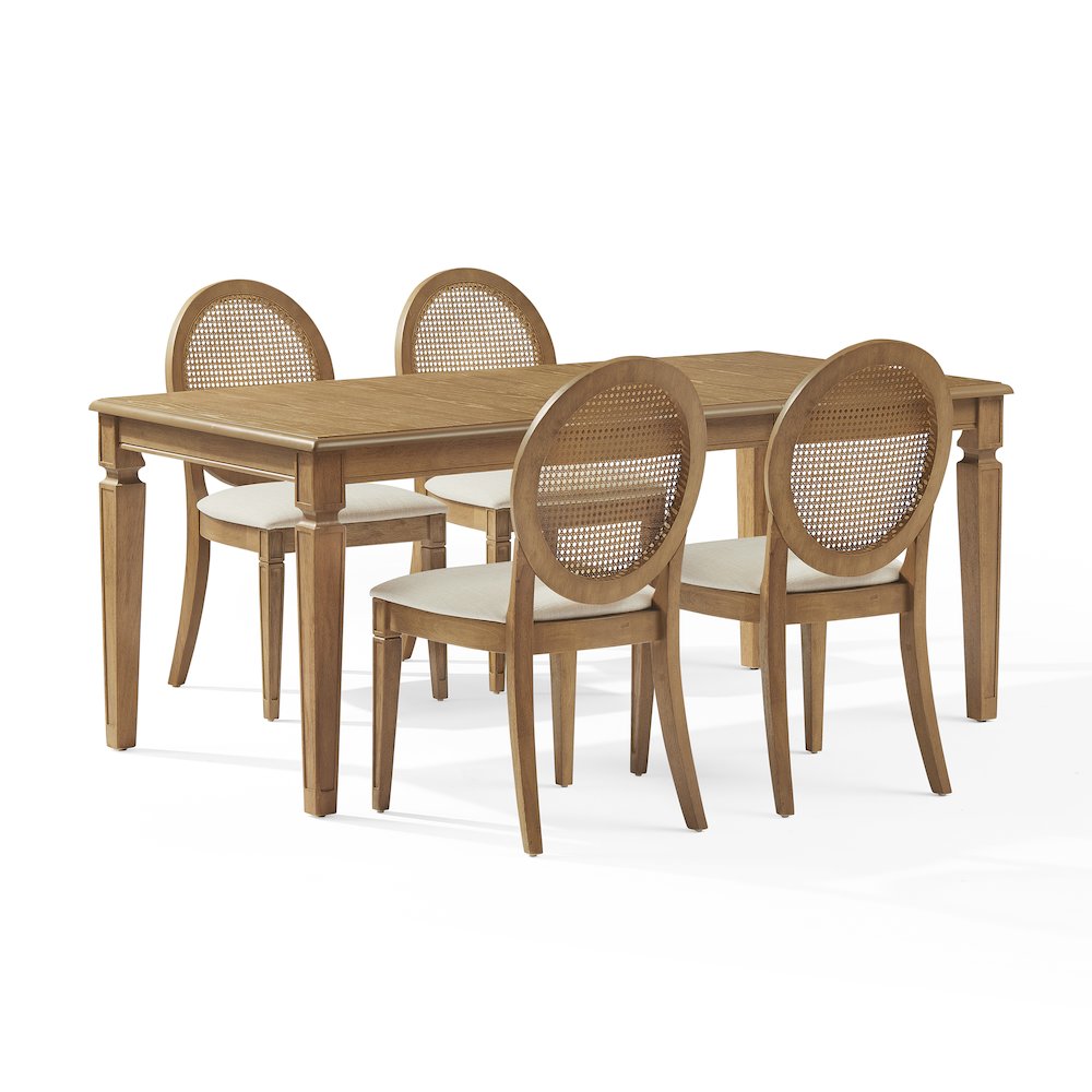 Katia 5Pc Dining Table Set For 4 Cane-Back Chairs - Table & 4 Cane-Back Chairs. Picture 1