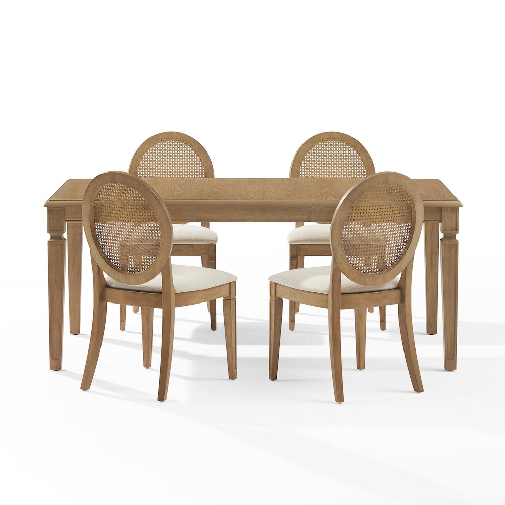 Katia 5Pc Dining Table Set For 4 Cane-Back Chairs - Table & 4 Cane-Back Chairs. Picture 3