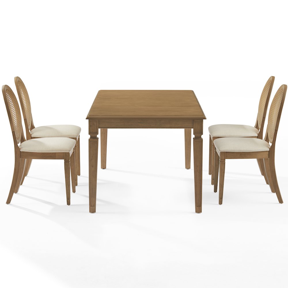 Katia 5Pc Dining Table Set For 4 Cane-Back Chairs - Table & 4 Cane-Back Chairs. Picture 4