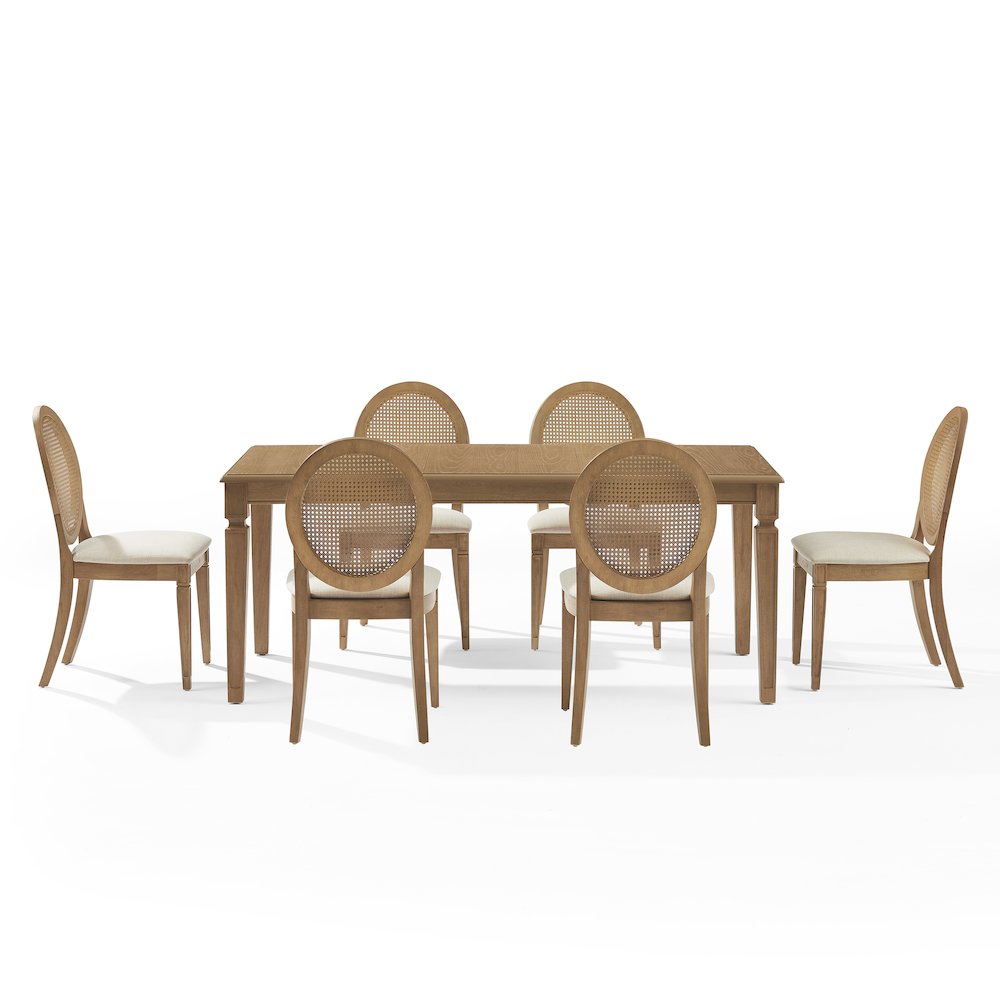 Katia 7Pc Dining Table Set For 6 Cane-Back Chairs - Table & 6 Cane-Back Chairs. Picture 4