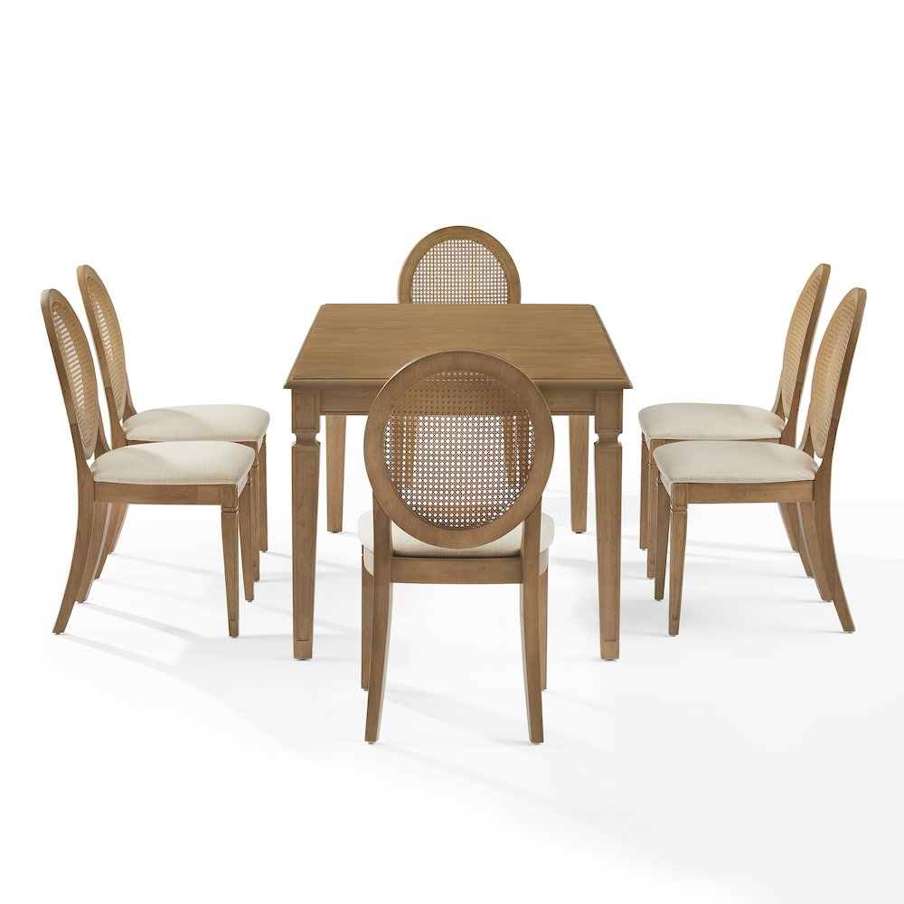Katia 7Pc Dining Table Set For 6 Cane-Back Chairs - Table & 6 Cane-Back Chairs. Picture 2