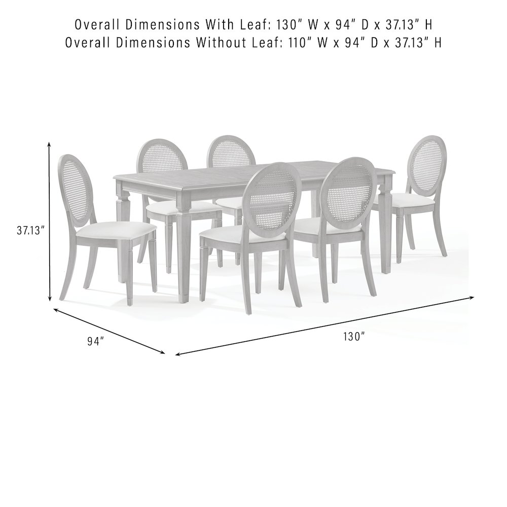 Katia 7Pc Dining Table Set For 6 Cane-Back Chairs - Table & 6 Cane-Back Chairs. Picture 11