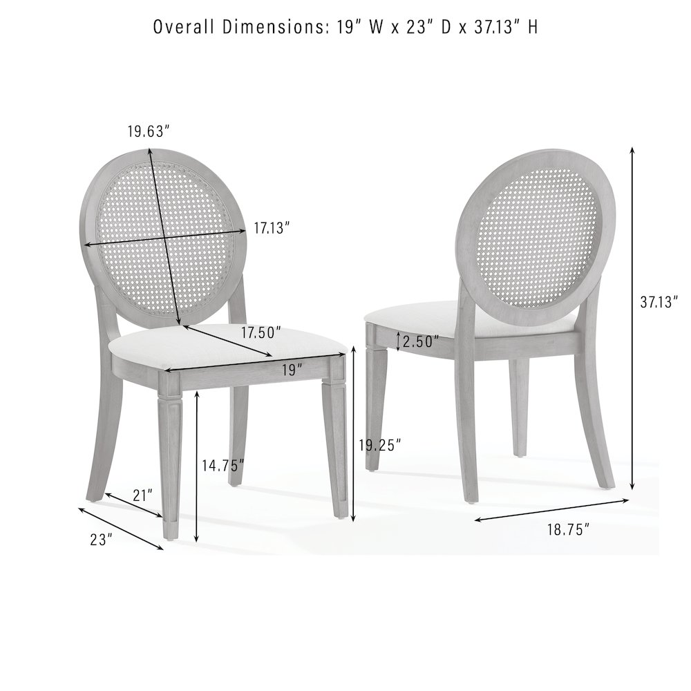 Katia 7Pc Dining Table Set For 6 Cane-Back Chairs - Table & 6 Cane-Back Chairs. Picture 13