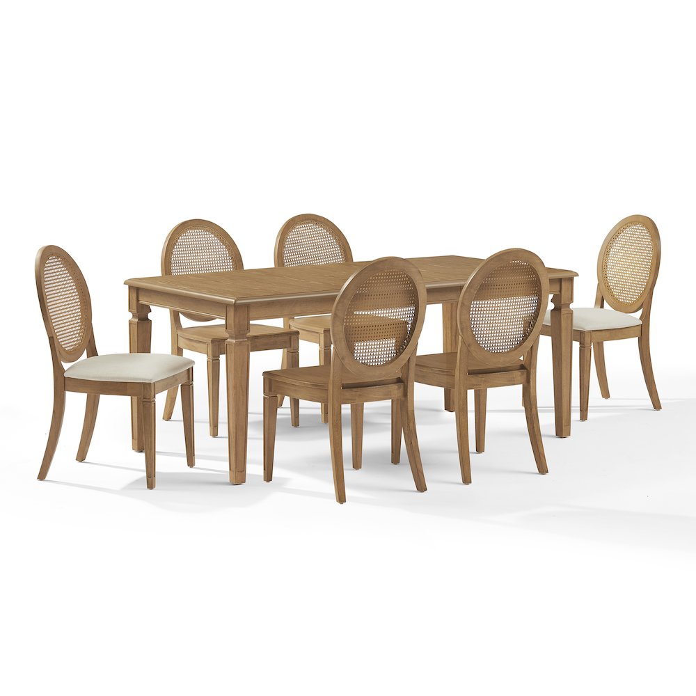 Katia 7Pc Dining Set With Table, 4 Cane-Back Chairs, & 2 Cane-Back Chairs. Picture 1