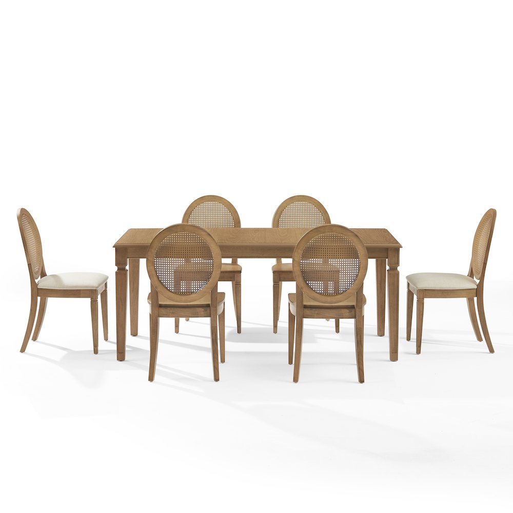Katia 7Pc Dining Set With Table, 4 Cane-Back Chairs, & 2 Cane-Back Chairs. Picture 4