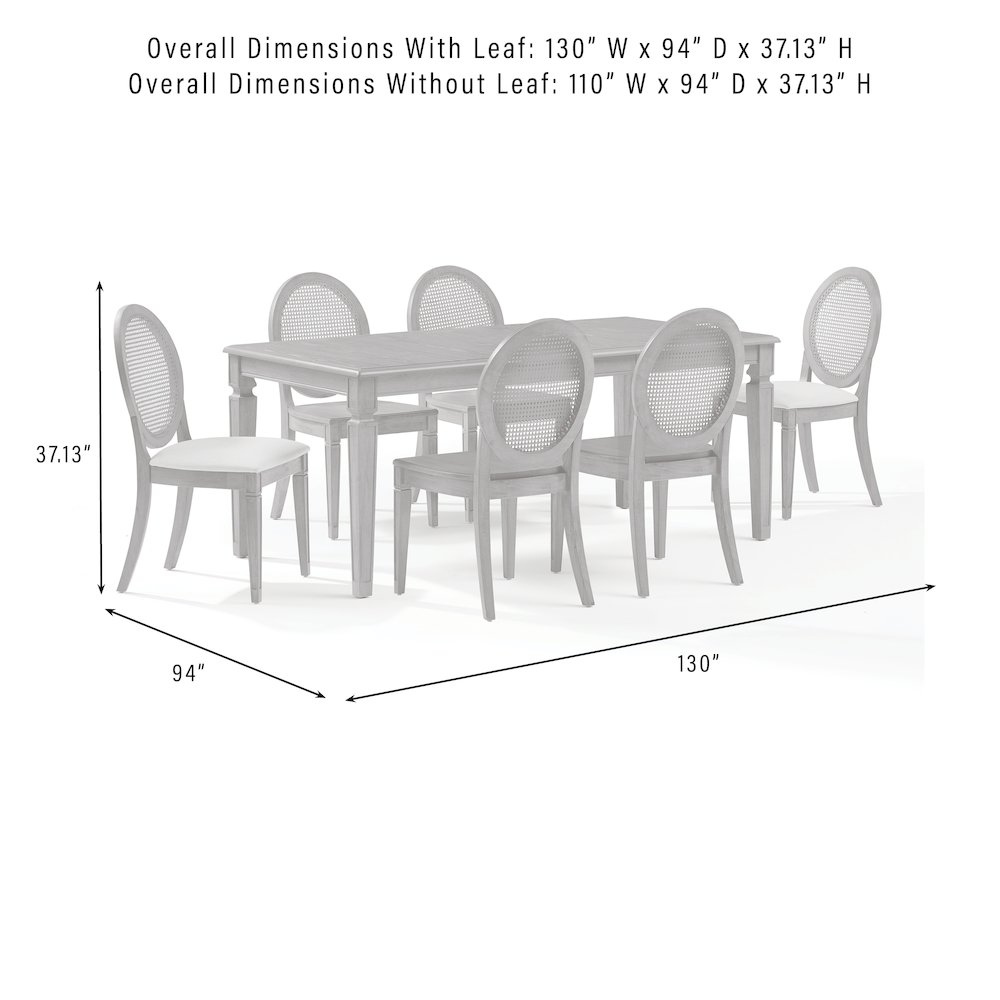 Katia 7Pc Dining Set With Table, 4 Cane-Back Chairs, & 2 Cane-Back Chairs. Picture 11