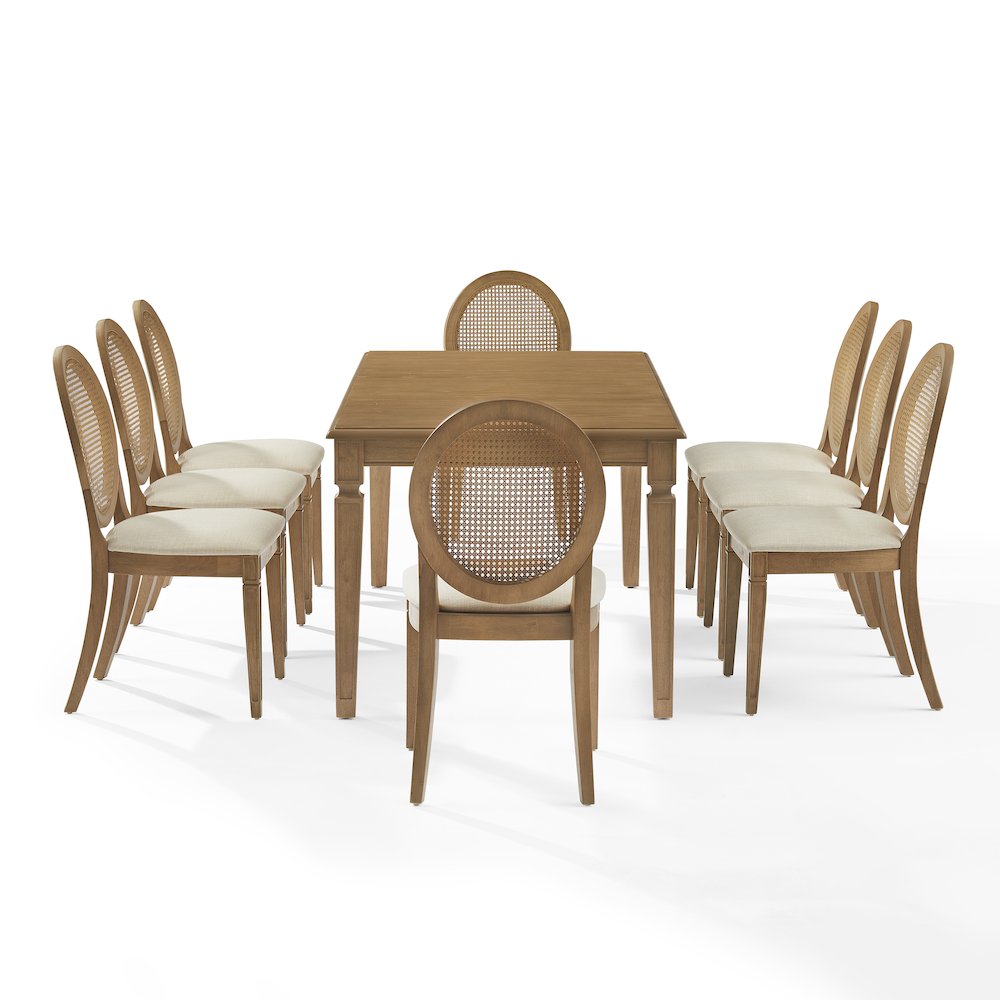 Katia 9Pc Dining Table Set For 8 Cane-Back Chairs - Table & 8 Cane-Back Chairs. Picture 2