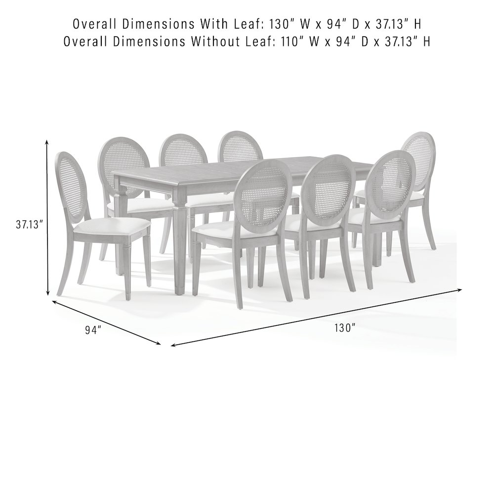 Katia 9Pc Dining Table Set For 8 Cane-Back Chairs - Table & 8 Cane-Back Chairs. Picture 11