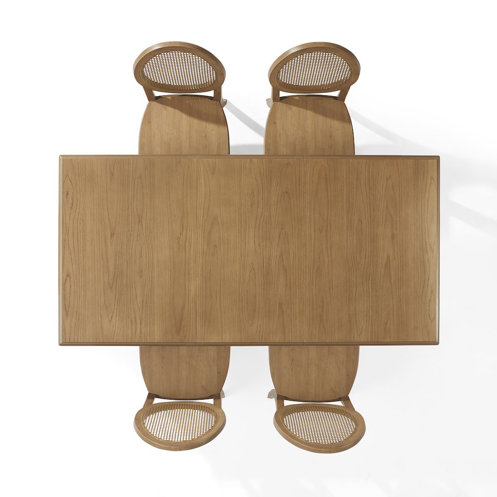 5-Piece Dining Table Set For 4 With Cane-Back Chairs, Table, 4 Cane-Back Chairs. Picture 3