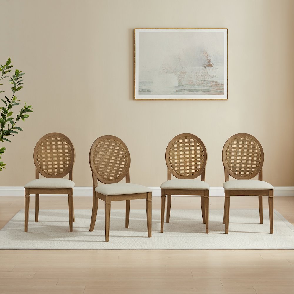 Katia 4-Piece Cane-Back Dining Chair Set - 4 Cane-Back Chairs. Picture 4