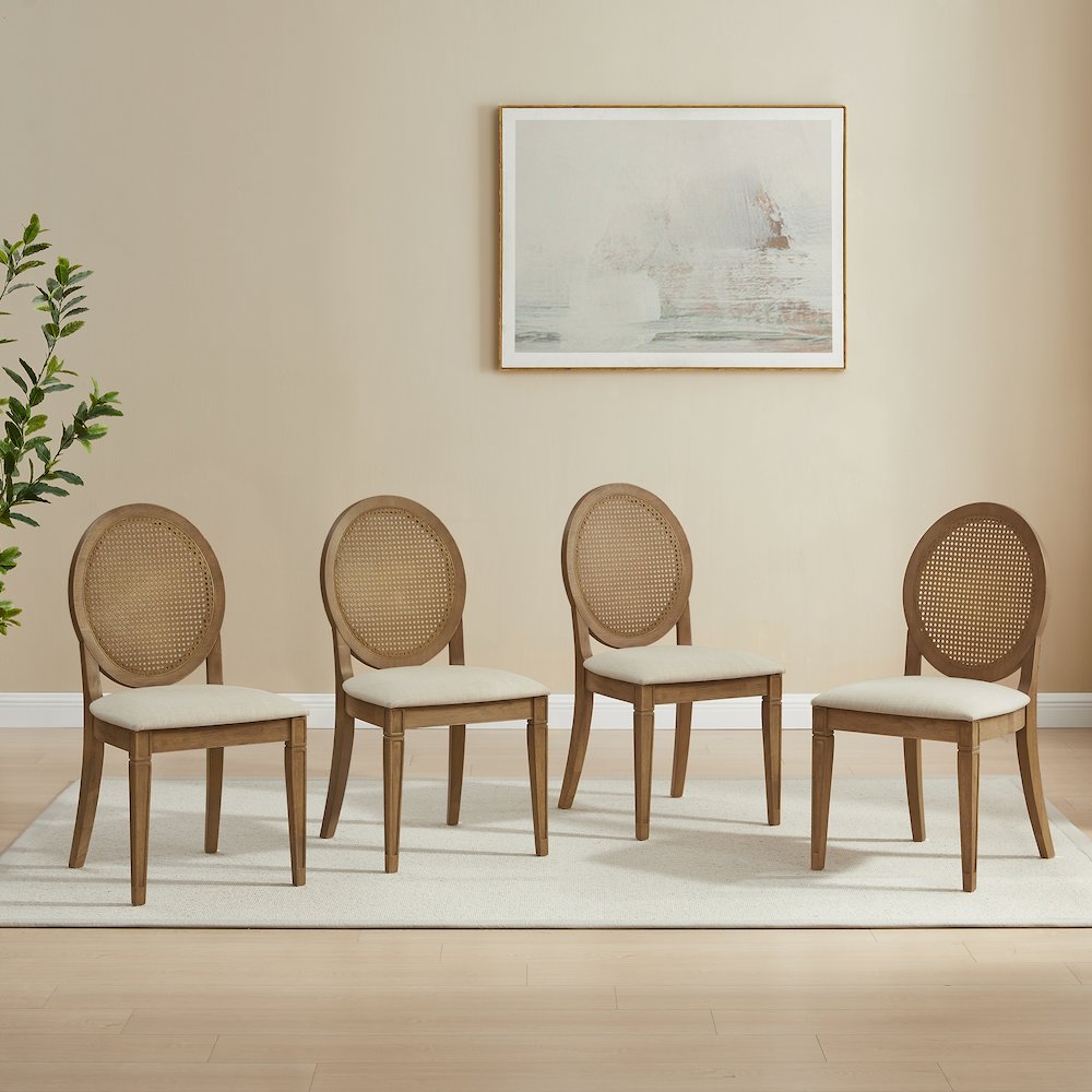 Katia 4-Piece Cane-Back Dining Chair Set - 4 Cane-Back Chairs. Picture 5