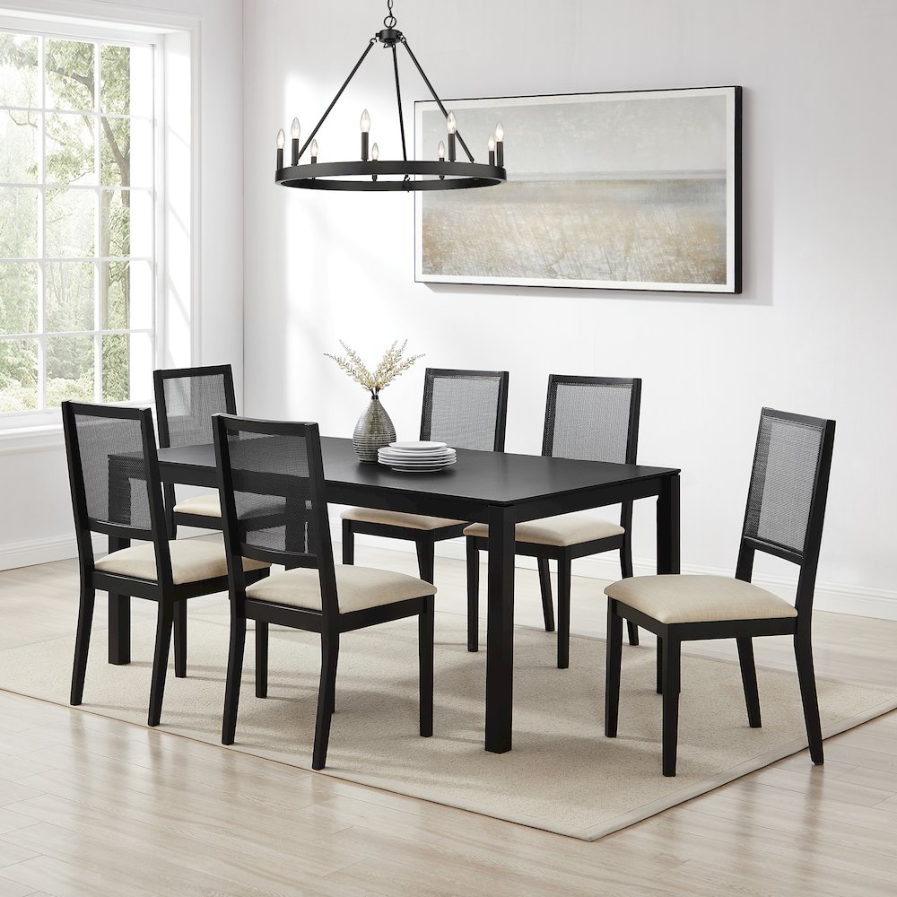 Greer 7-Piece Dining Table Set For 6 - Table & 6 Chairs. Picture 4