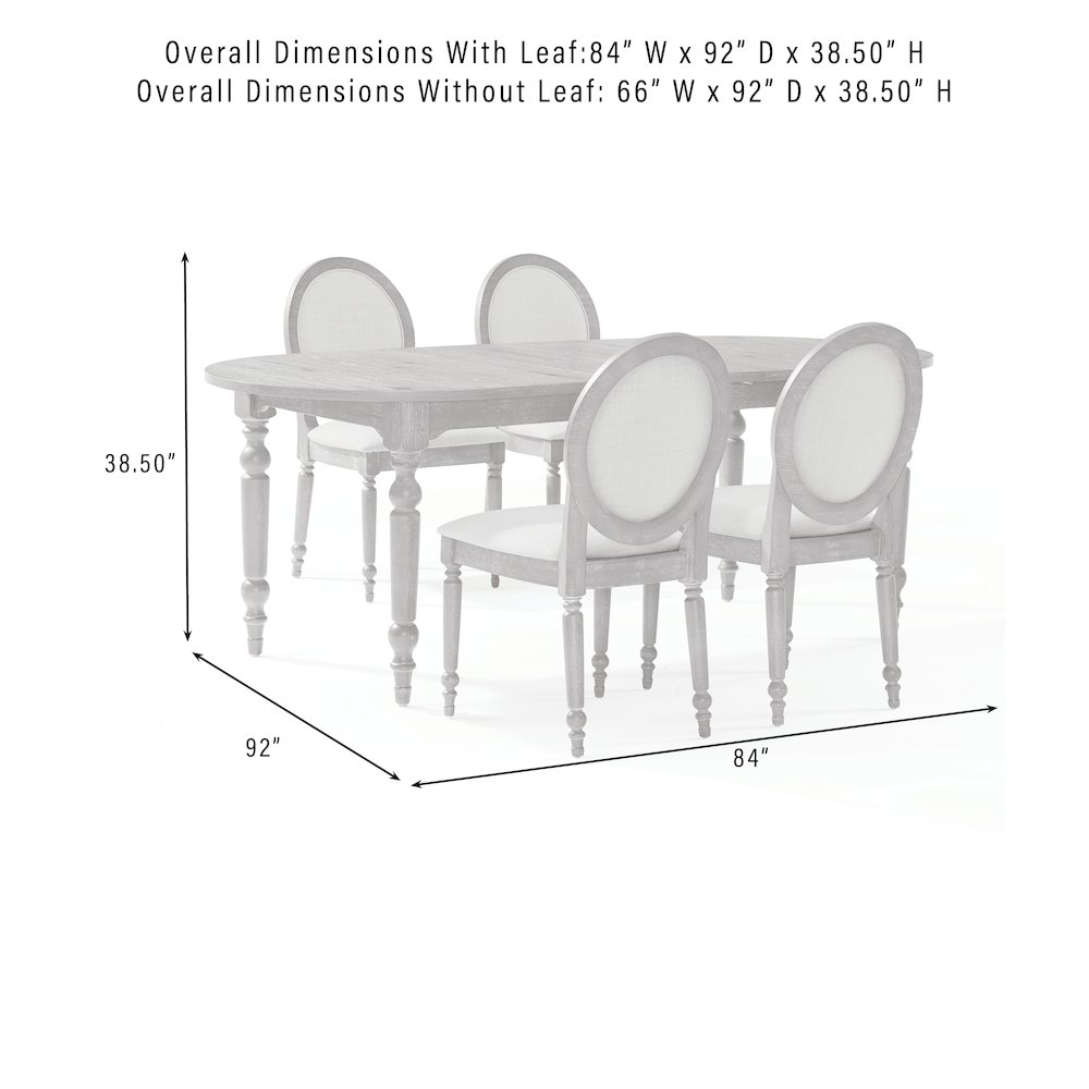 Daphne 5-Piece Dining Set For 4 Rustic Brown/Crème - Table & 4 Chairs. Picture 8