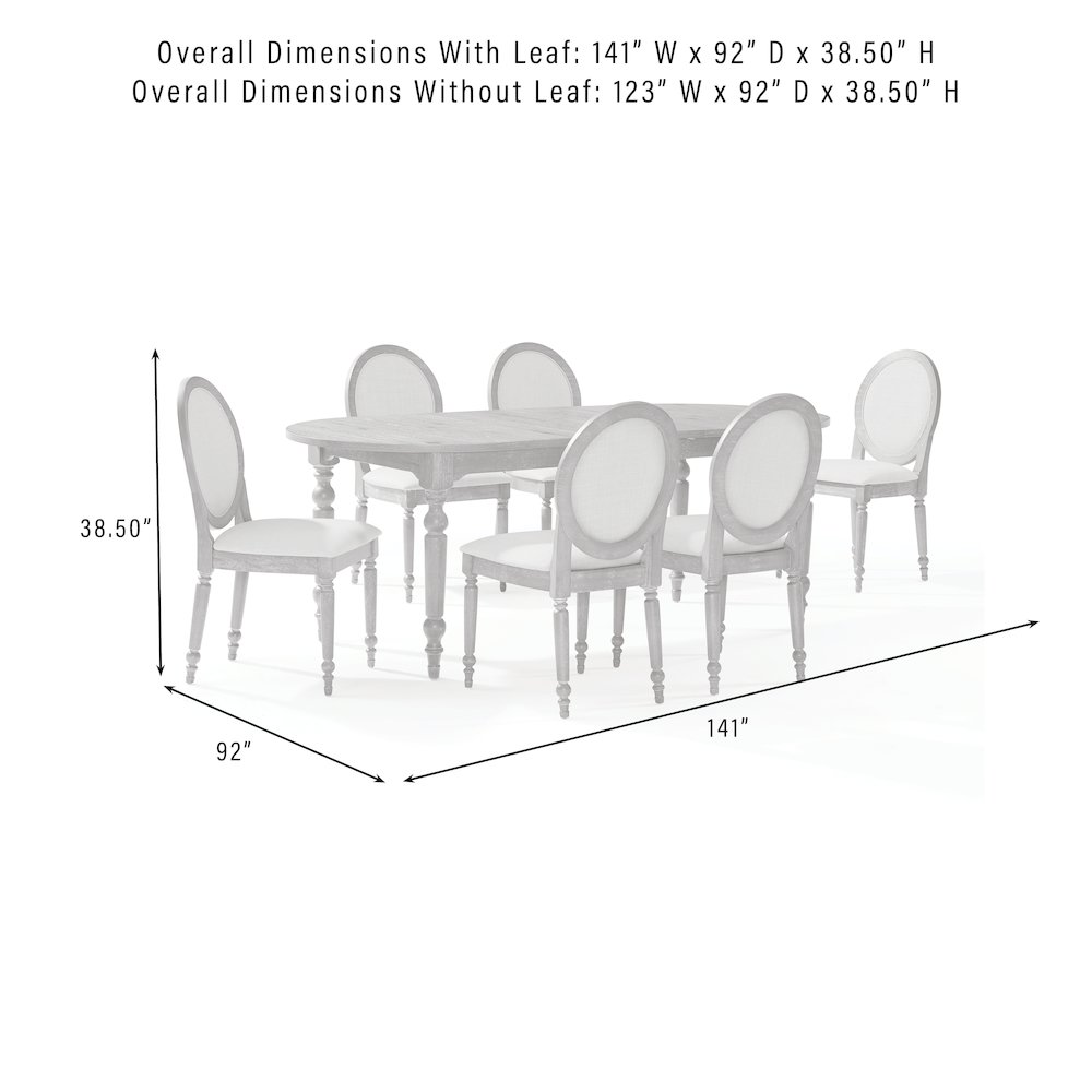 Daphne 7-Piece Dining Set For 6 Rustic Brown/Crème - Table & 6 Chairs. Picture 7