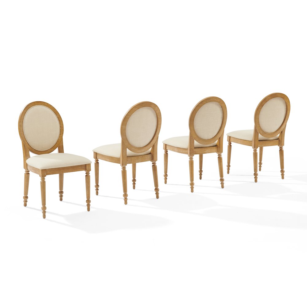 Daphne 4-Piece Dining Chair Set Rustic Brown/Crème - 4 Chairs. Picture 1