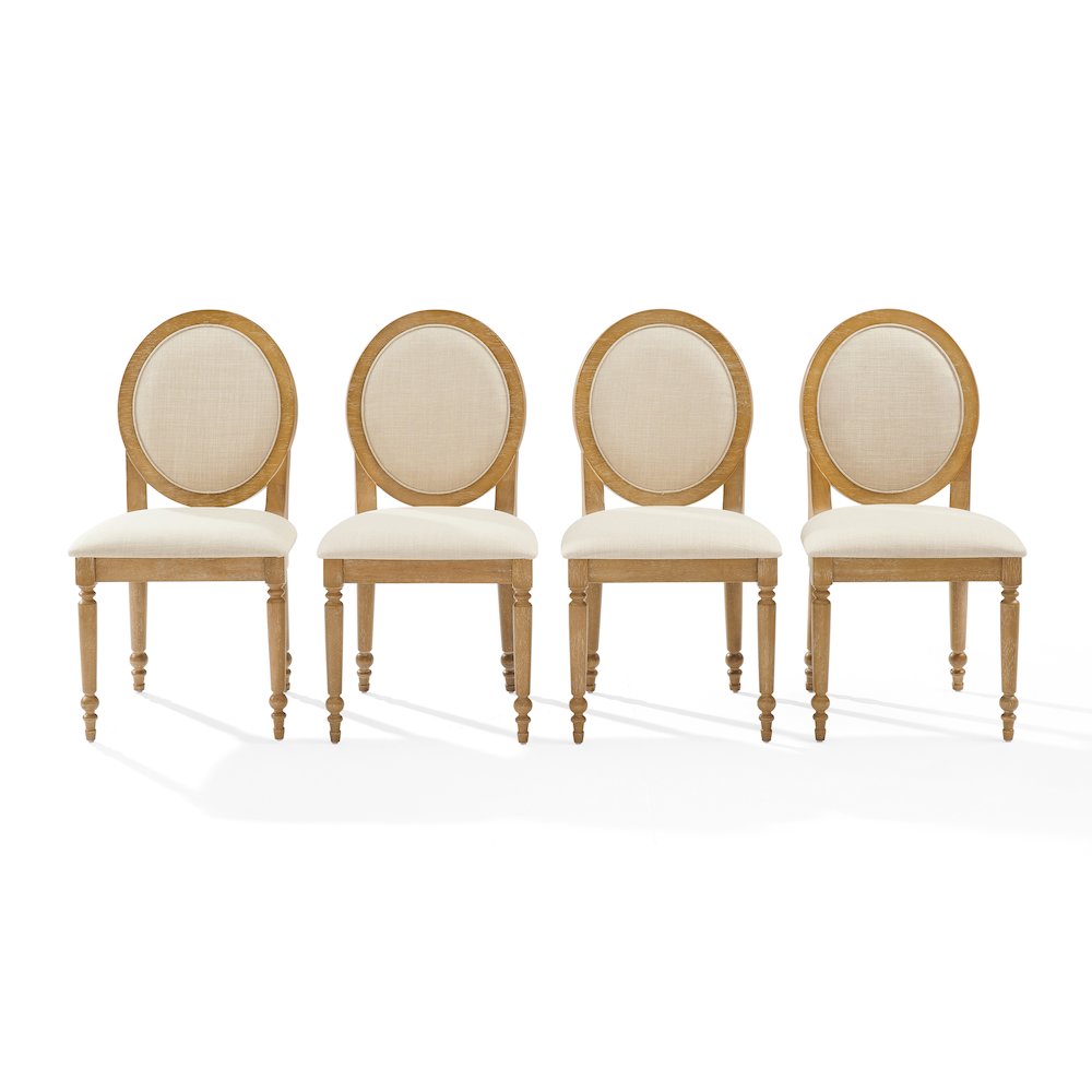 Daphne 4-Piece Dining Chair Set Rustic Brown/Crème - 4 Chairs. Picture 3