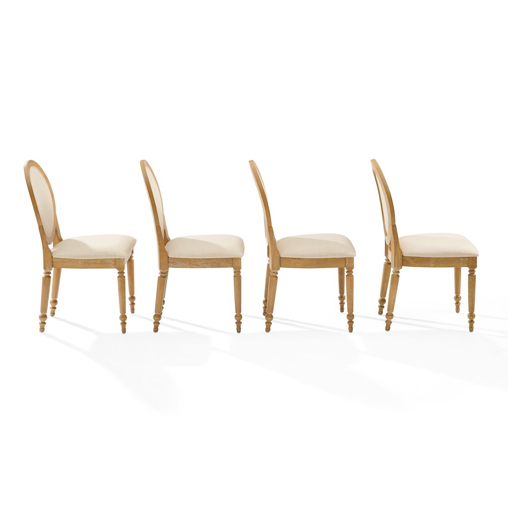 Daphne 4-Piece Dining Chair Set Rustic Brown/Crème - 4 Chairs. Picture 4