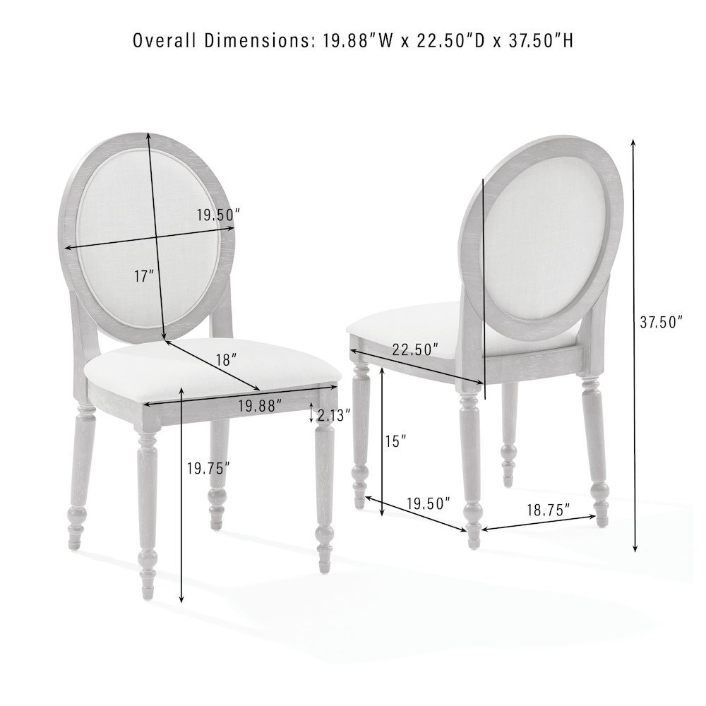 Daphne 4-Piece Dining Chair Set Rustic Brown/Crème - 4 Chairs. Picture 5