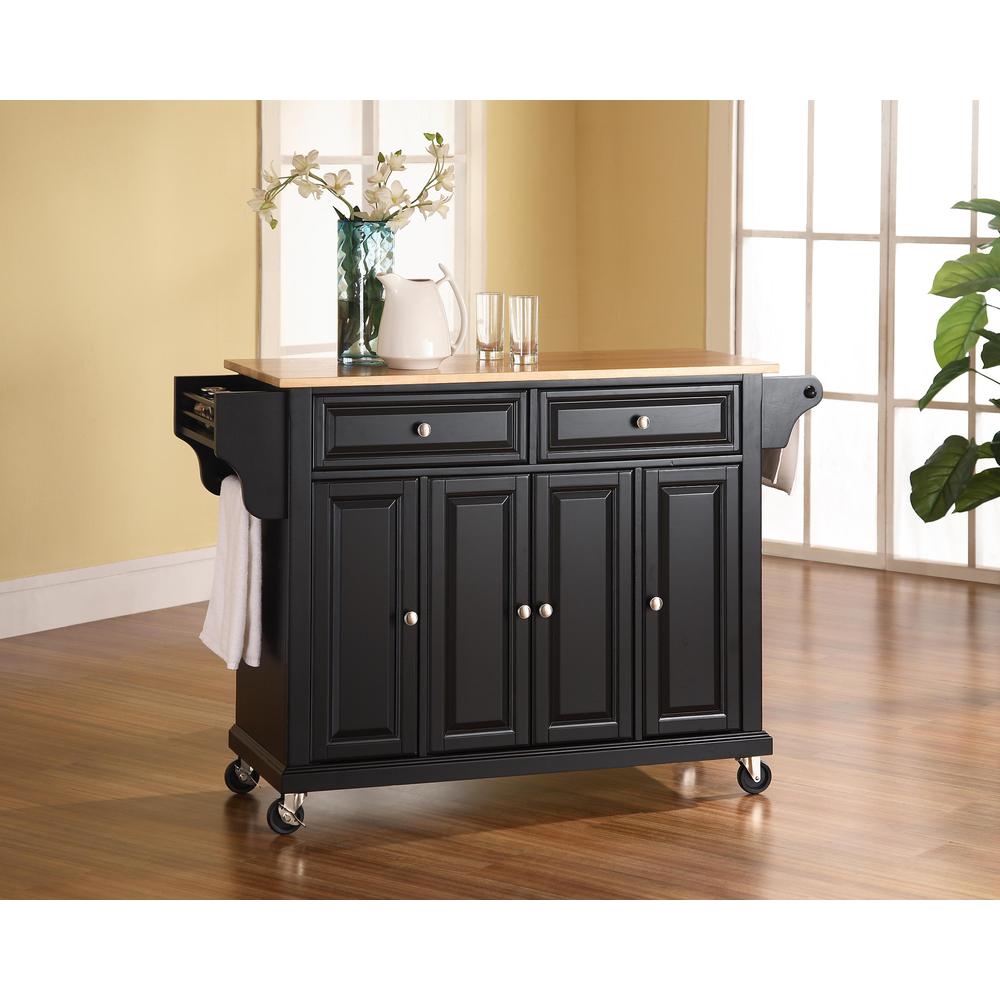 Full Size Wood Top Kitchen Cart. Picture 1