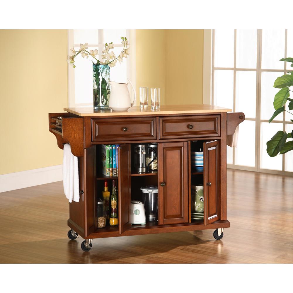 Full Size Wood Top Kitchen Cart. Picture 2