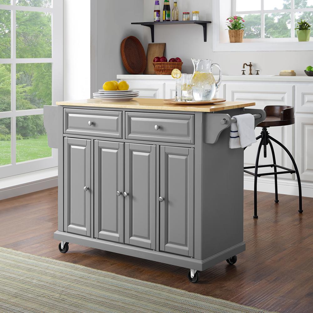 Full Size Wood Top Kitchen Cart. Picture 2