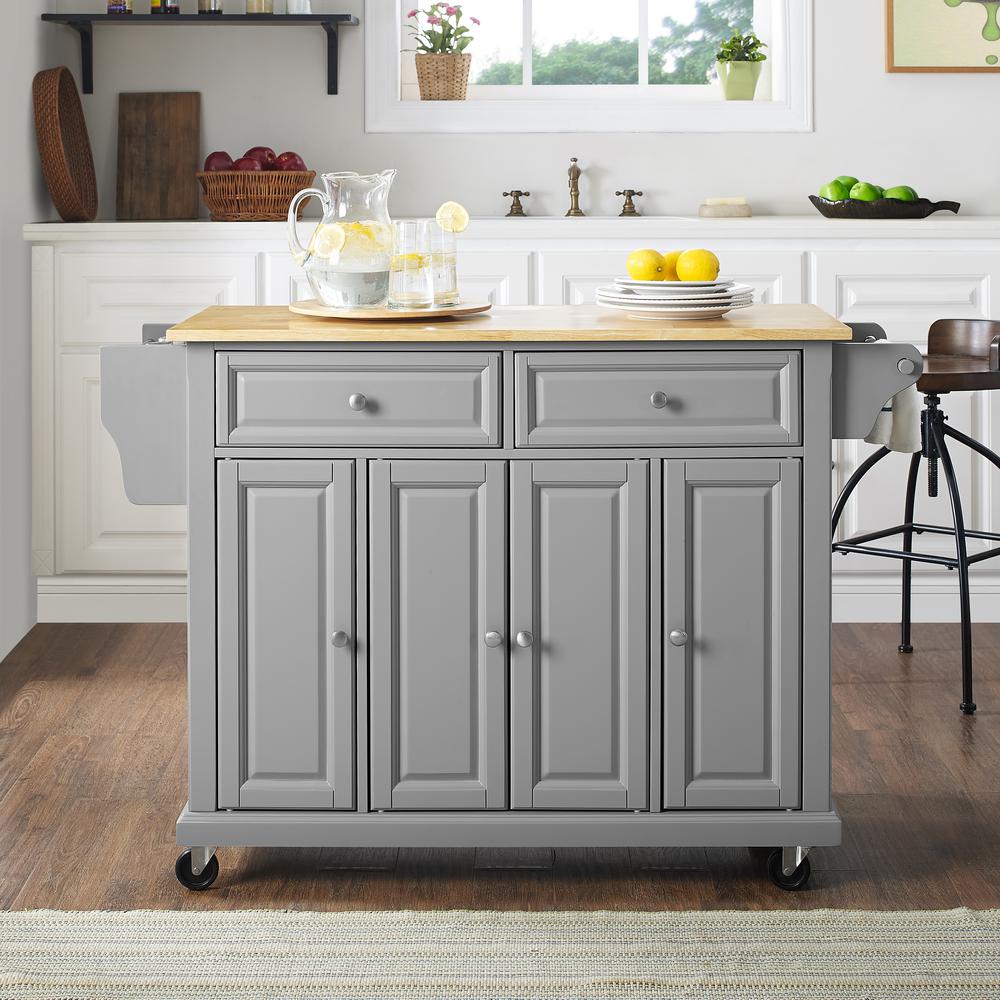 Full Size Wood Top Kitchen Cart. Picture 3