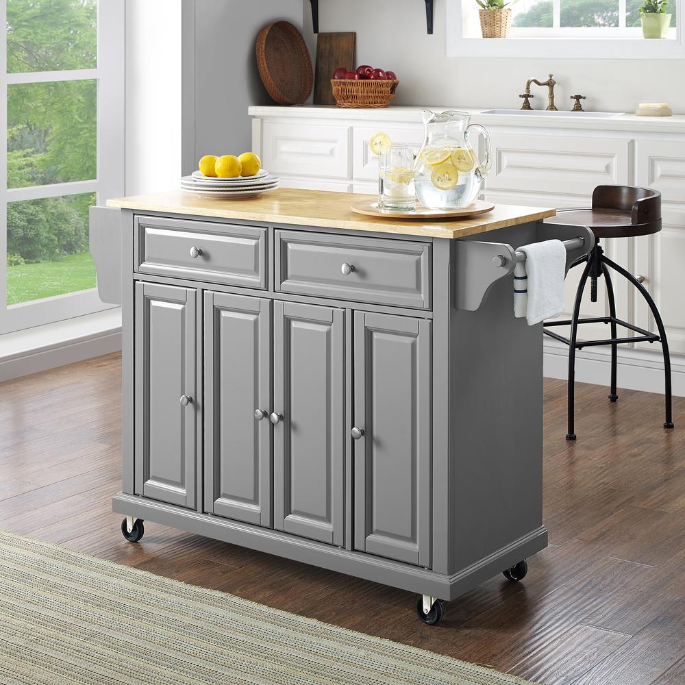 Full Size Wood Top Kitchen Cart. Picture 4