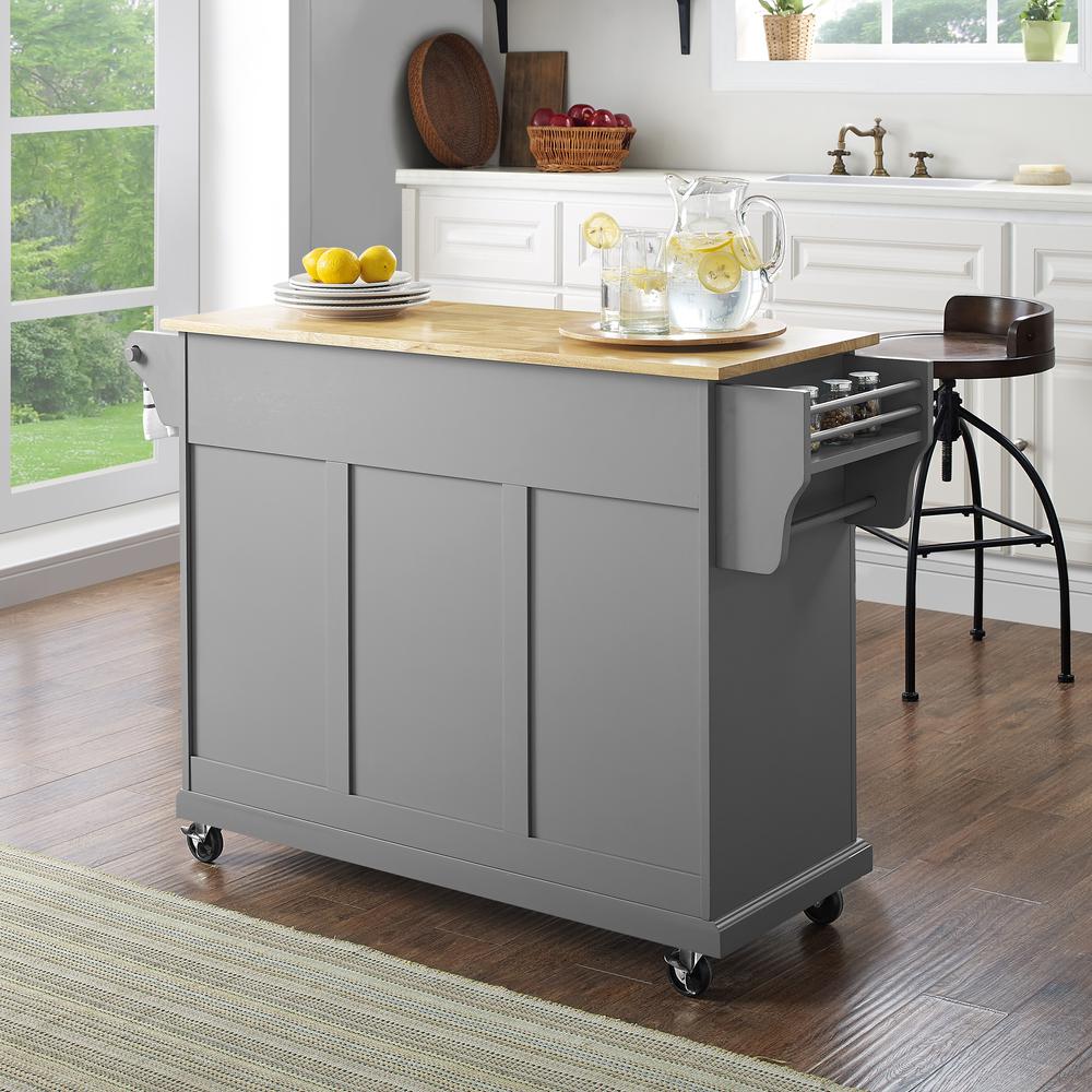 Full Size Wood Top Kitchen Cart. Picture 5