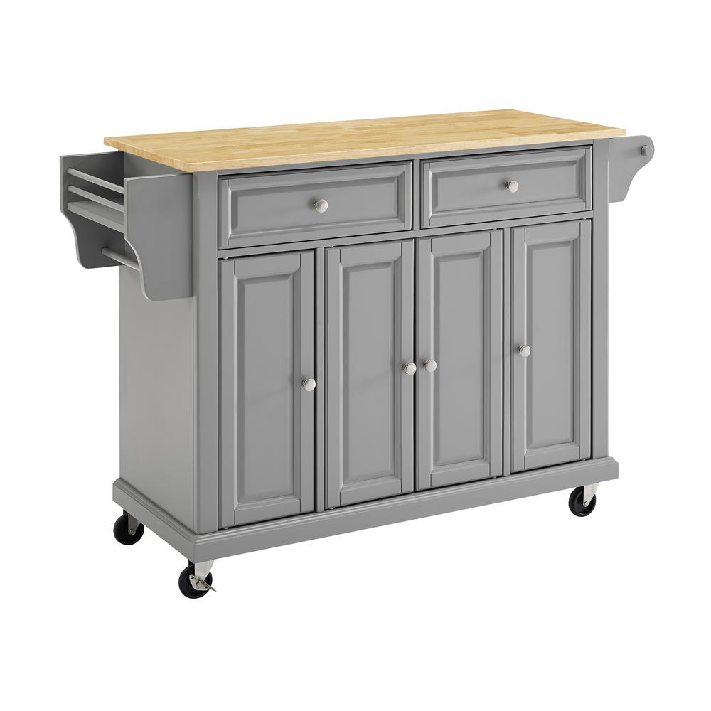Full Size Wood Top Kitchen Cart. Picture 1
