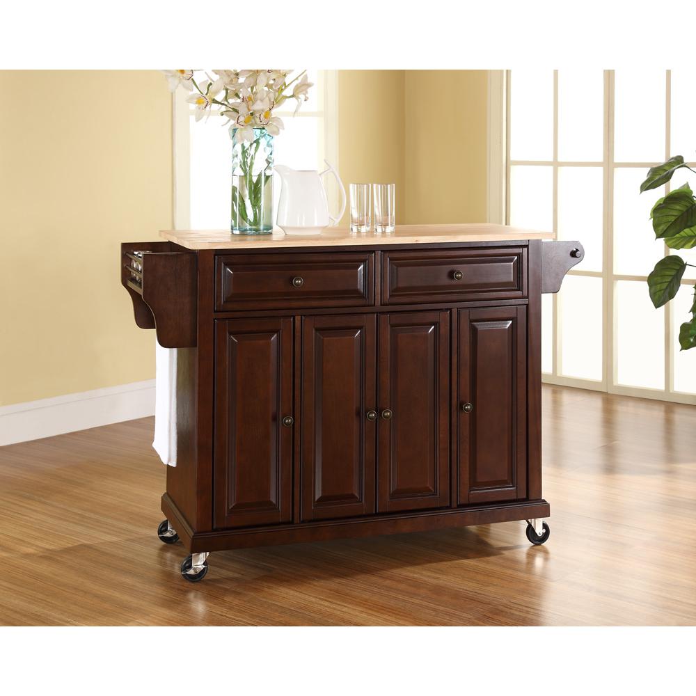 Full Size Wood Top Kitchen Cart. Picture 2