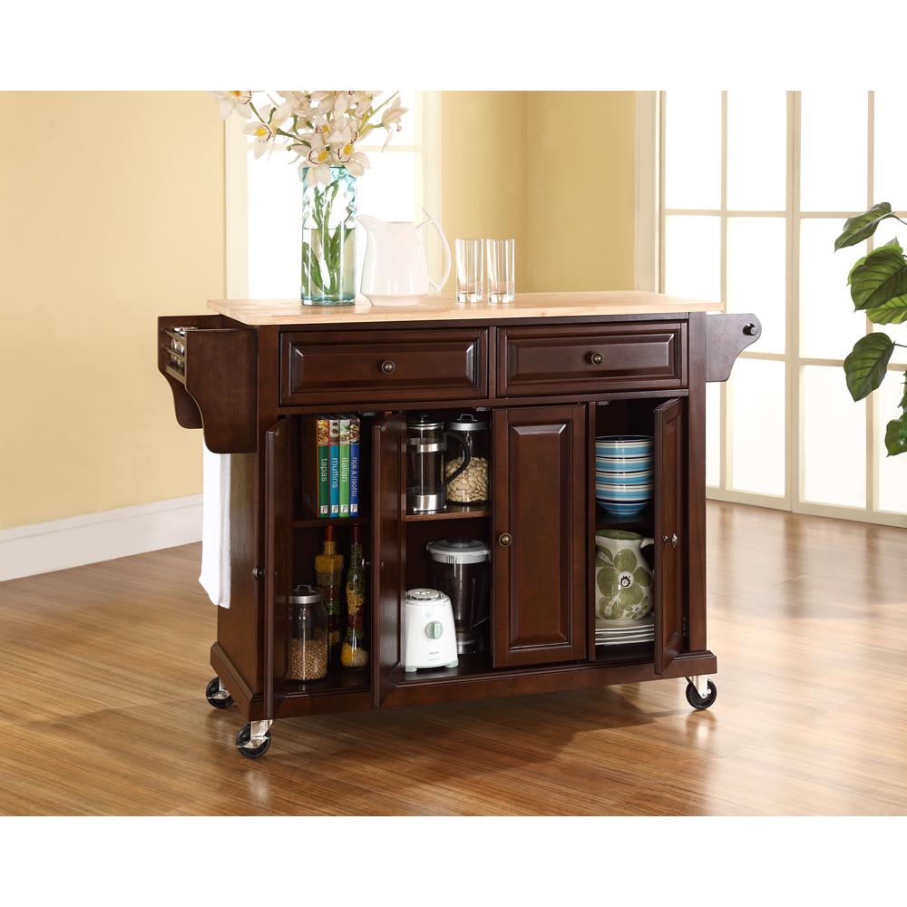 Full Size Wood Top Kitchen Cart. Picture 3