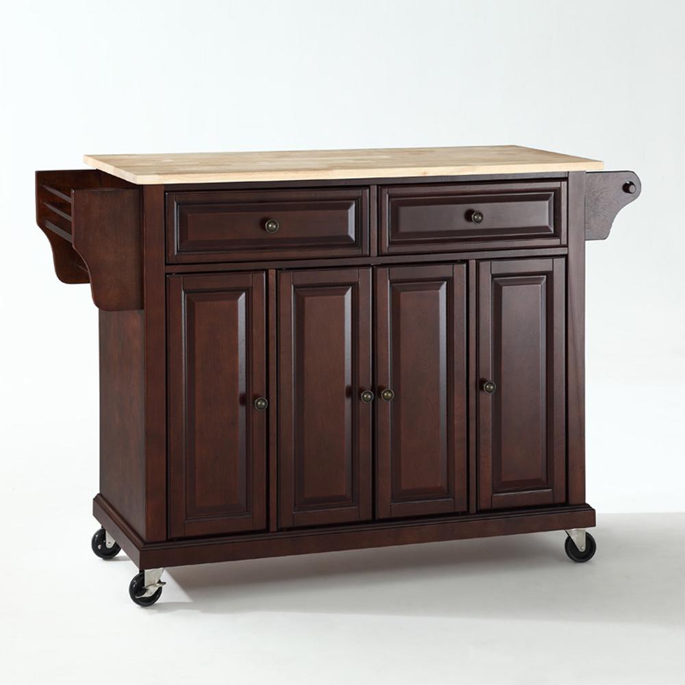 Full Size Wood Top Kitchen Cart. Picture 1