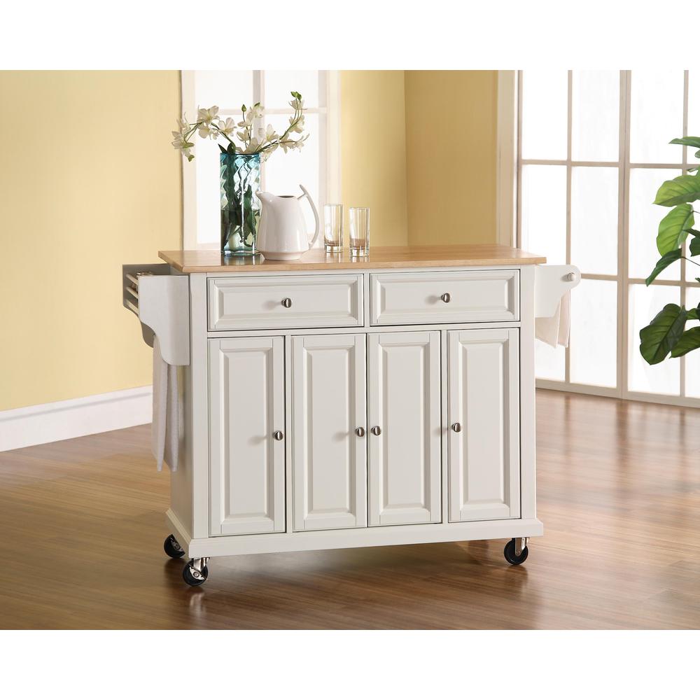 Full Size Wood Top Kitchen Cart. Picture 3