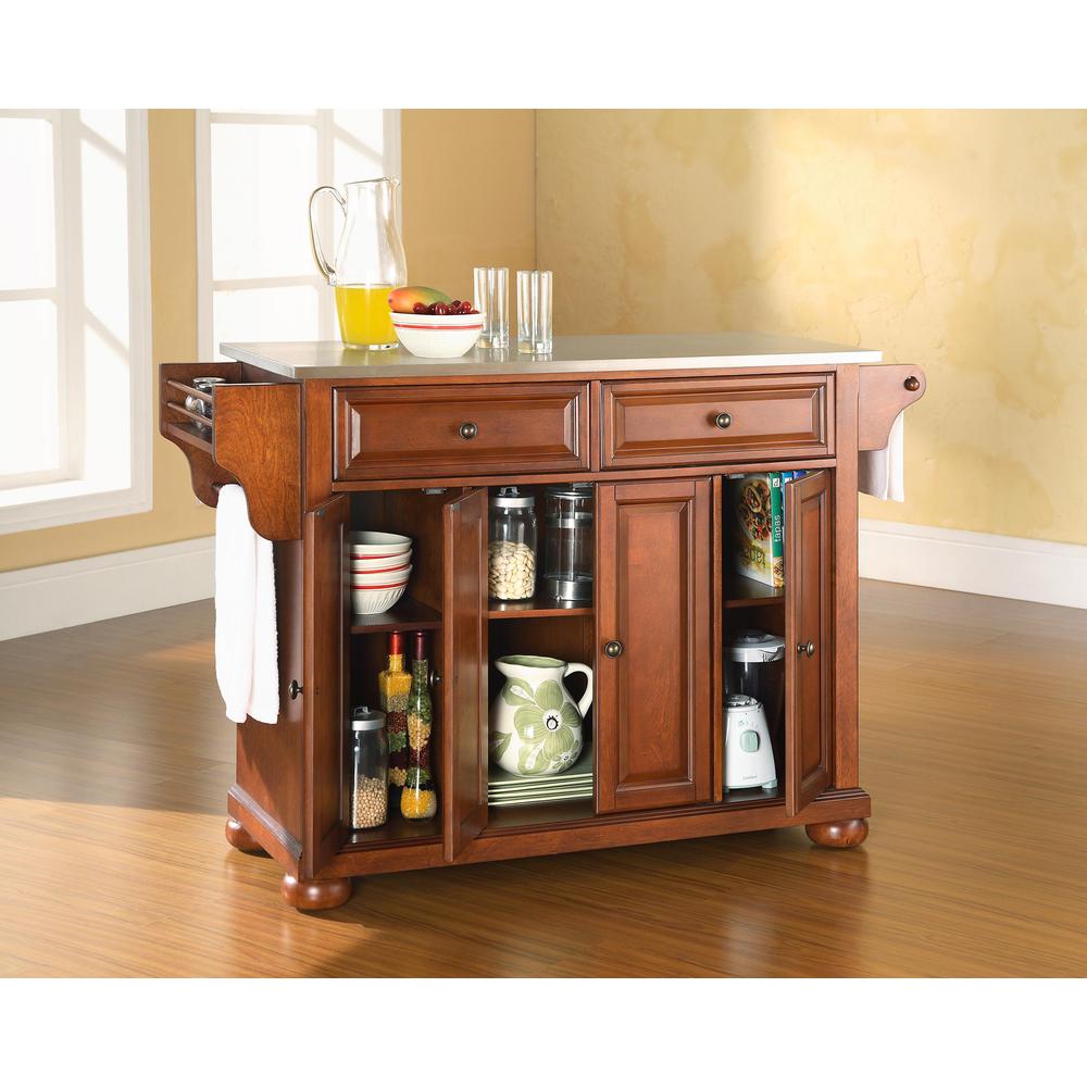 Alexandria Stainless Steel Top Full Size Kitchen Island/Cart. Picture 2