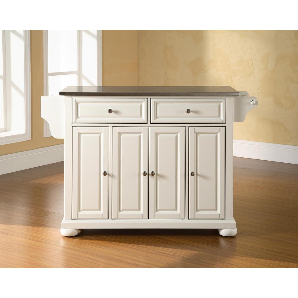 Alexandria Stainless Steel Top Full Size Kitchen Island/Cart. Picture 1