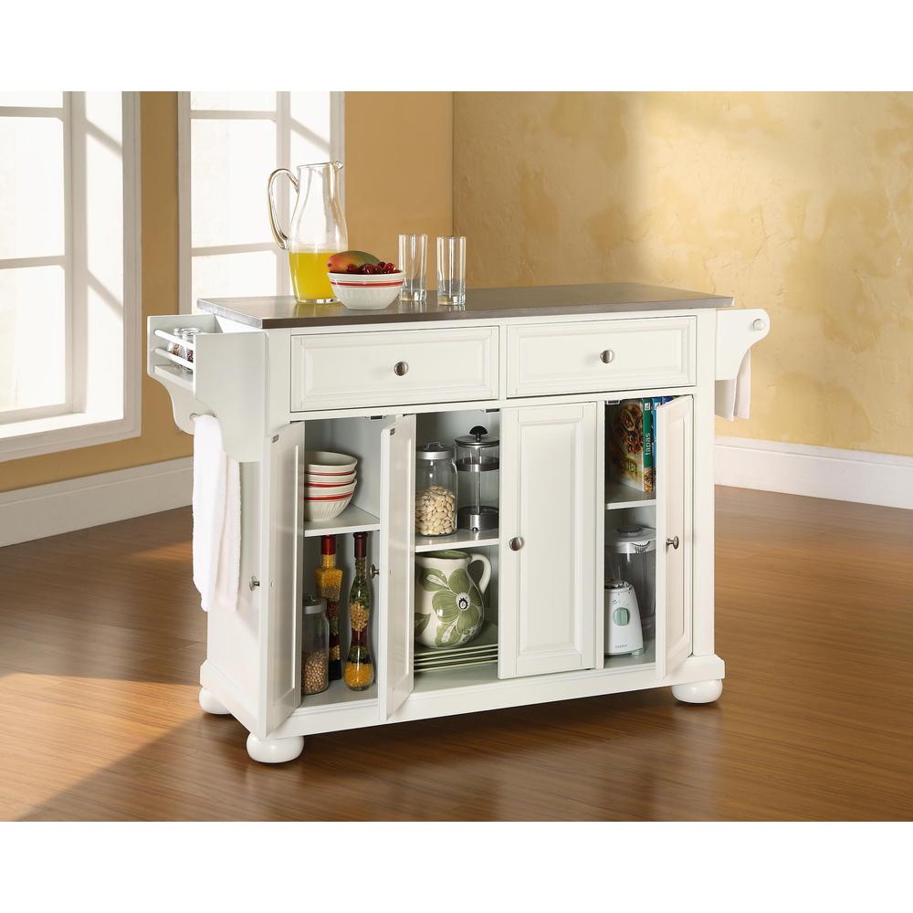 Alexandria Stainless Steel Top Full Size Kitchen Island/Cart. Picture 2