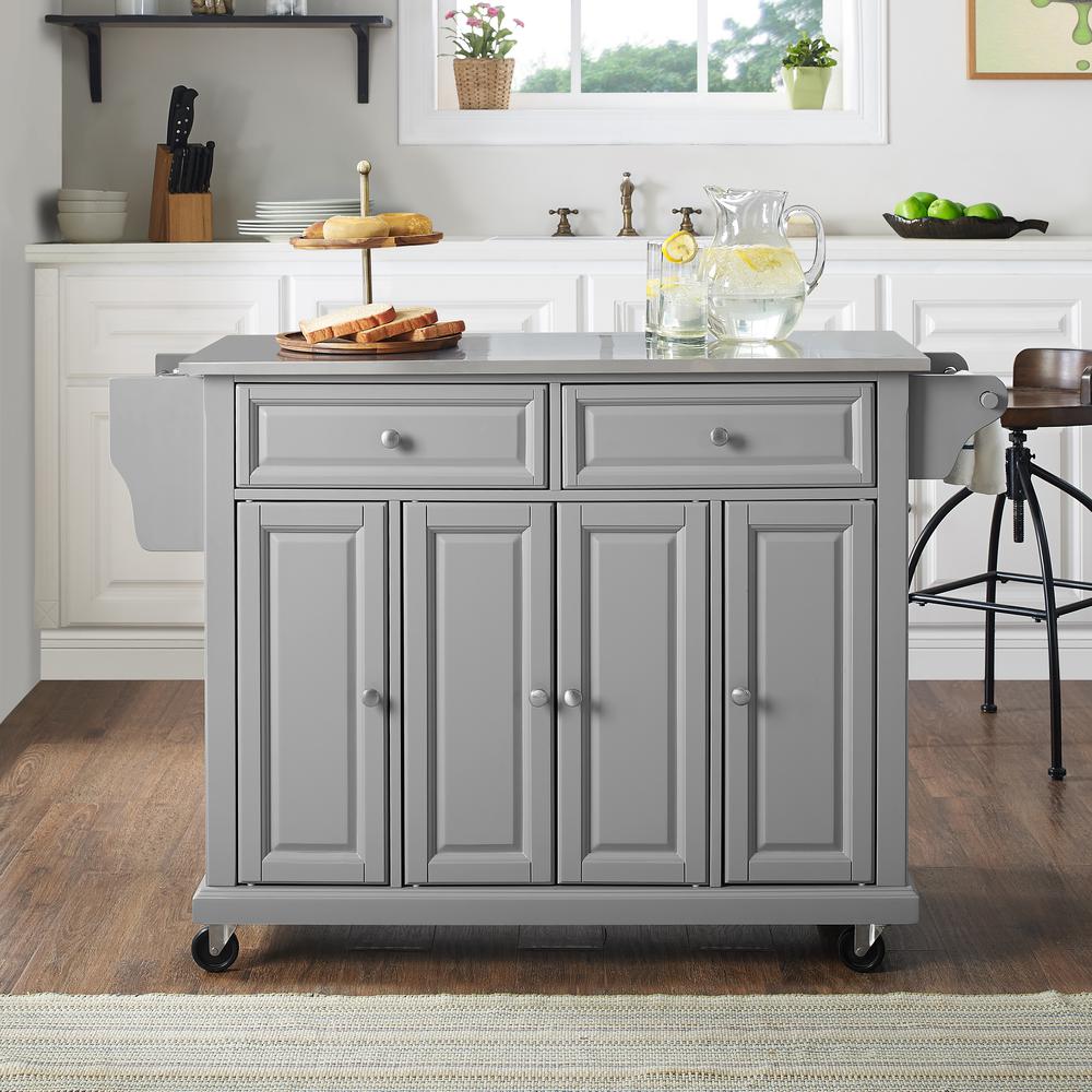 Full Size Stainless Steel Top Kitchen Cart. Picture 2