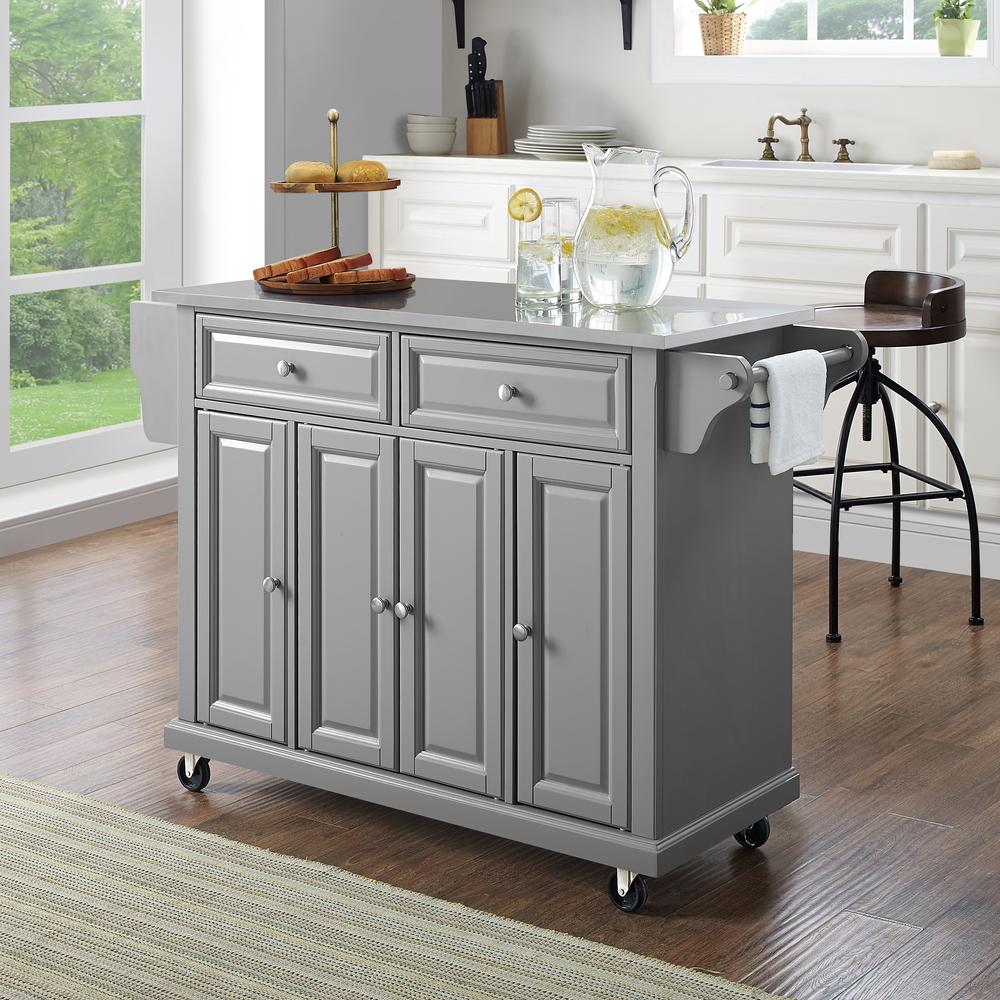 Full Size Stainless Steel Top Kitchen Cart. Picture 3