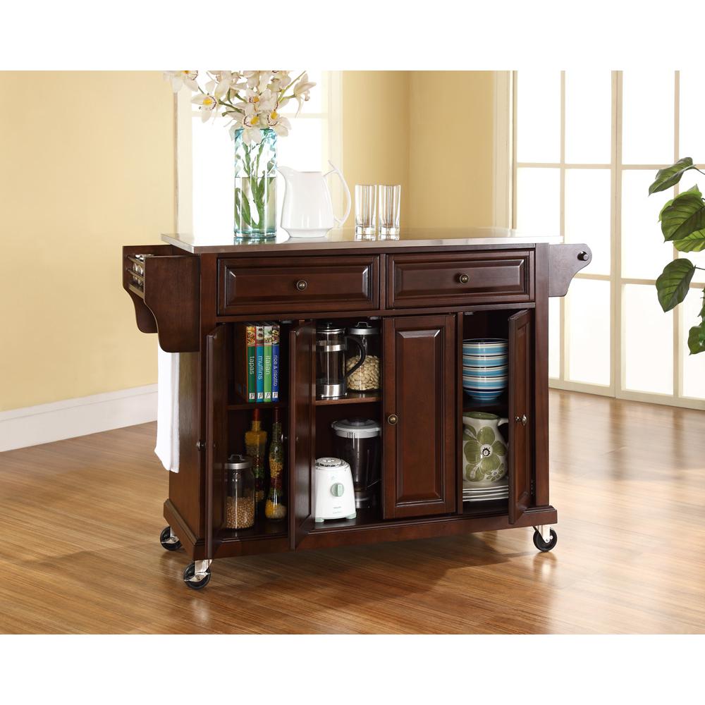 Full Size Stainless Steel Top Kitchen Cart. Picture 3