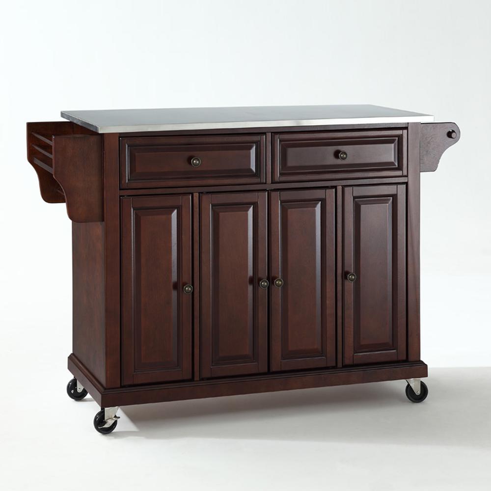 Full Size Stainless Steel Top Kitchen Cart. Picture 1