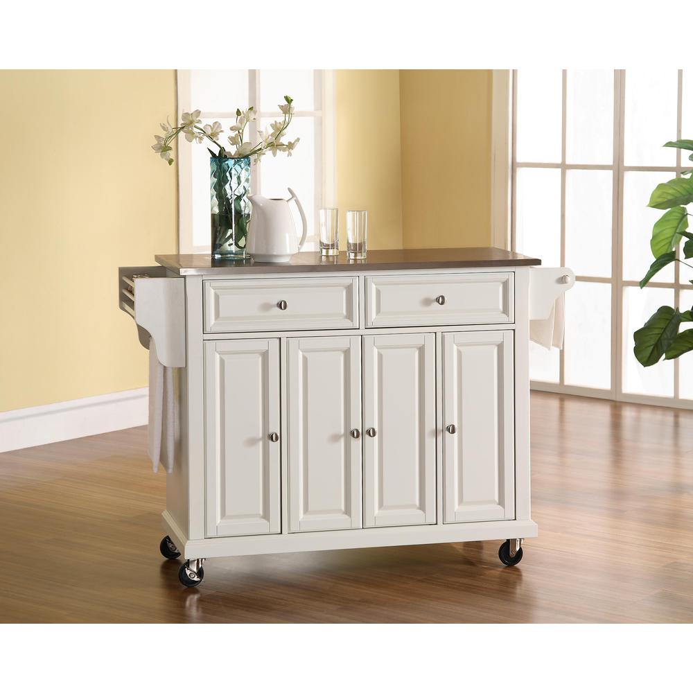 Full Size Stainless Steel Top Kitchen Cart. Picture 1
