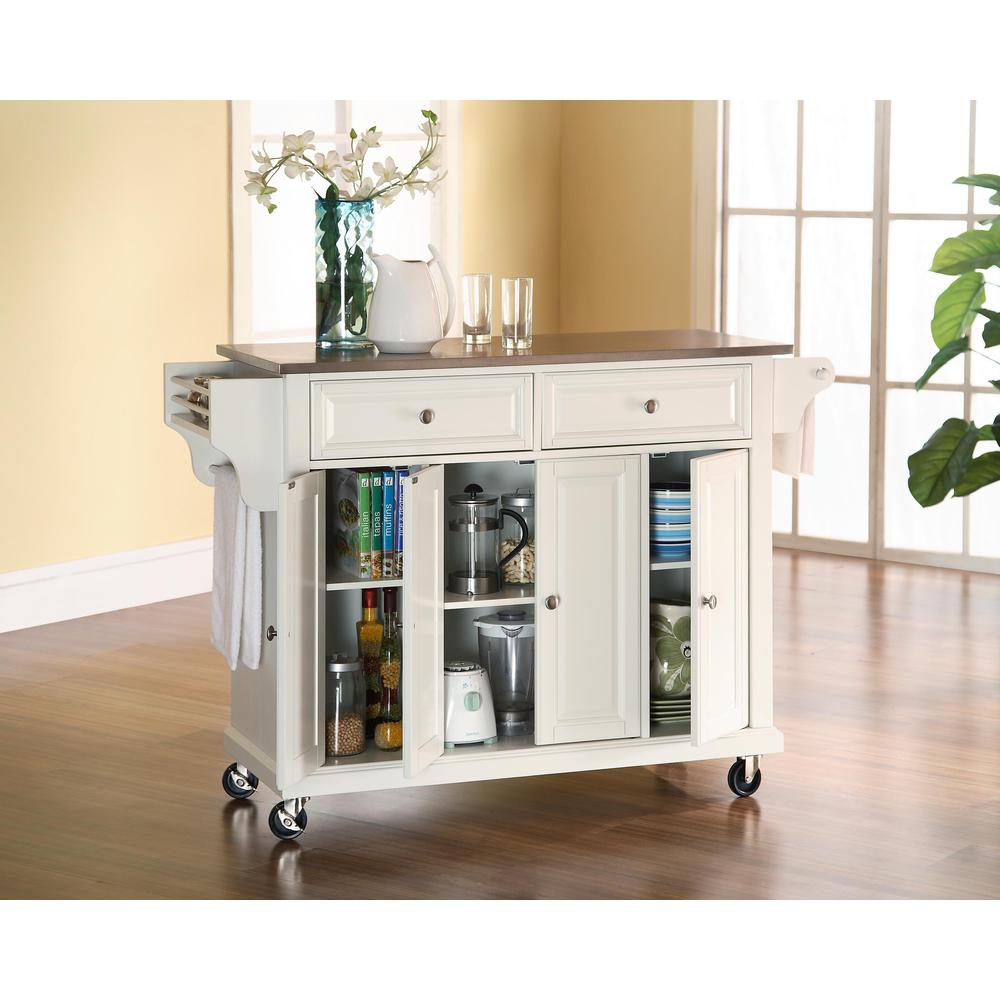 Full Size Stainless Steel Top Kitchen Cart. Picture 2