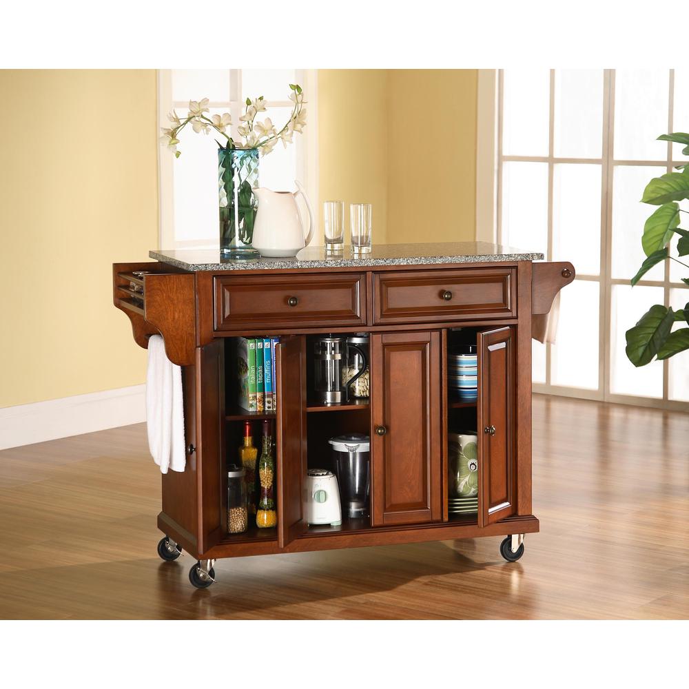 Full Size Granite Top Kitchen Cart. Picture 2