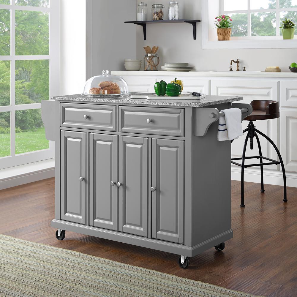 Full Size Granite Top Kitchen Cart. Picture 2