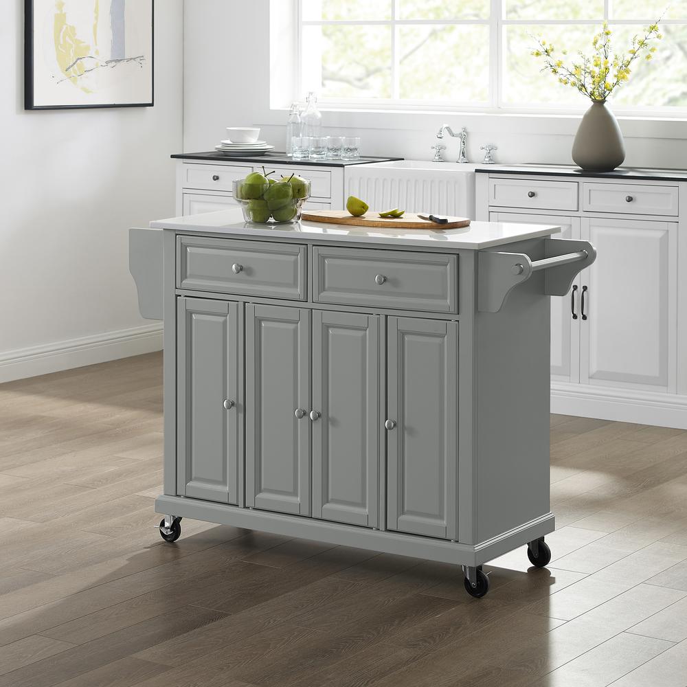 Full Size Stone Top Kitchen Cart. Picture 2