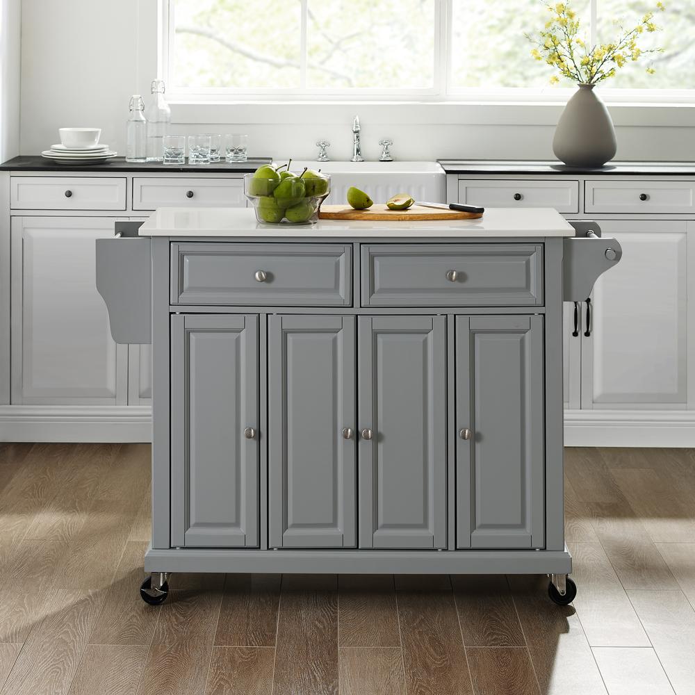 Full Size Stone Top Kitchen Cart. Picture 4